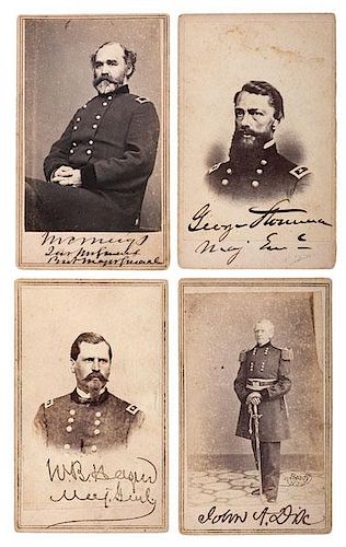 Major Generals Dix, Hazen, Meigs, & Stoneman, Four Signed CDVs 