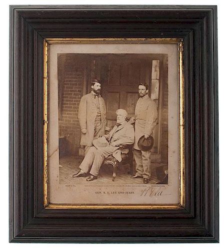 "General Robert E. Lee and Staff," Autographed Photograph by Brady 
