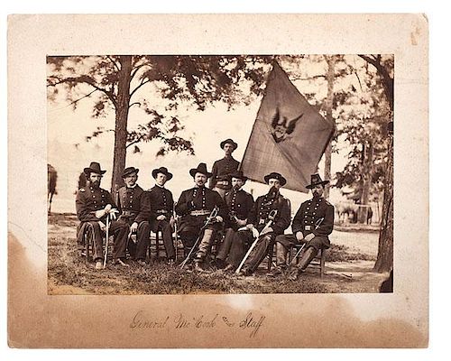 "General McCook & Staff," Albumen Photograph 