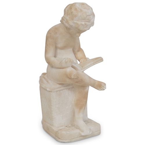 Sitting Boy Marble Sculpture