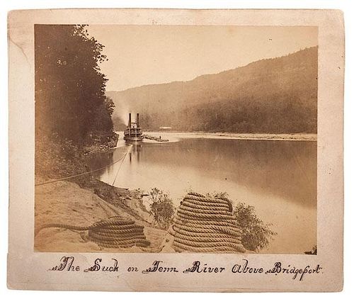 Civil War Albumen Photograph, "The Suck on Tenn. River Above Bridgeport" 