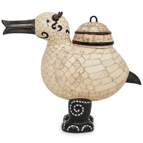 Antique Chinese Archaic Style Bone Duck Censer