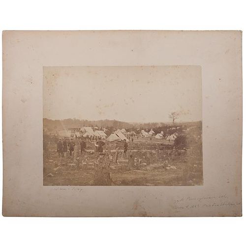 Civil War Albumen Photograph of the Colonel and Staff of the 30th Pennsylvania Volunteers, Fairfax Court House, VA 