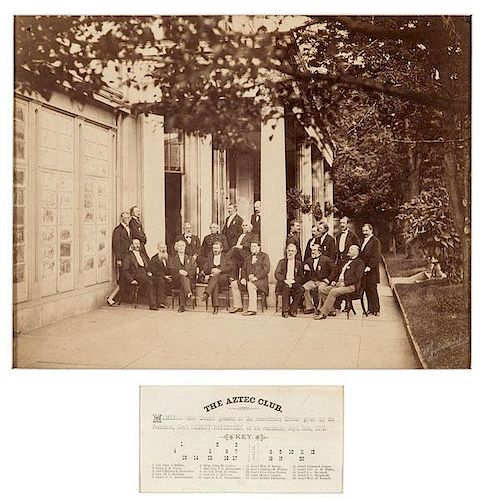 The Aztec Club Framed Albumen Photograph, 1873, Including U.S. Grant and Other Noted Generals 