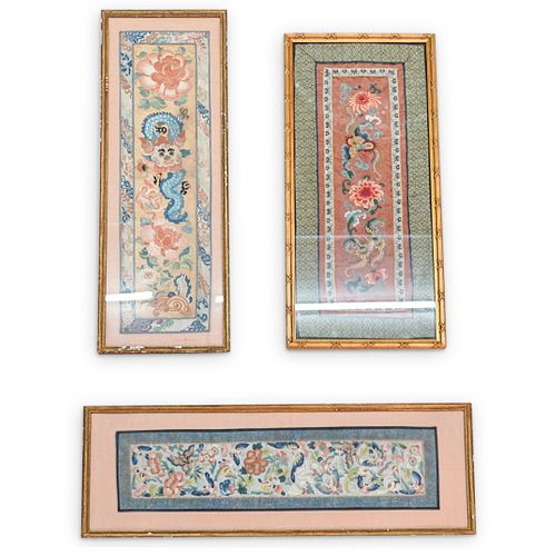 (3Pc) Antique Chinese Silk Embroideries