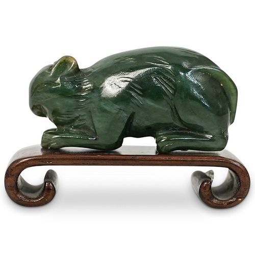 19th Cent. Chinese Carved Jade Rat