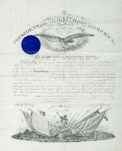 Ulysses S. Grant Presidential Signed Commission for Lemuel B. Norton, 1st Lieutenant, 30th Regiment Infantry, March 1869 