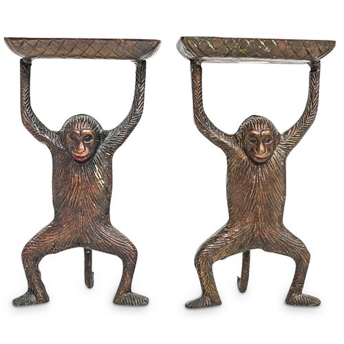 (2 Pc) Vintage Monkey Business Card Holders