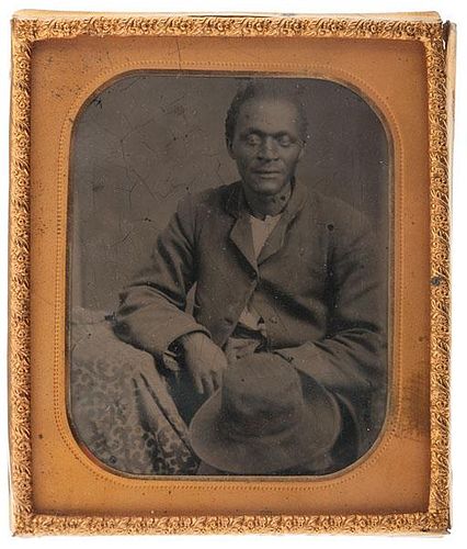 Sixth Plate Tintype of Identified African-American Man 