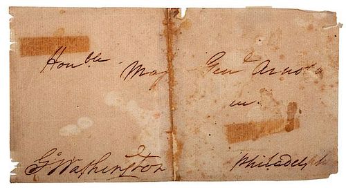 George Washington Signed Envelope, Addressed to Benedict Arnold 