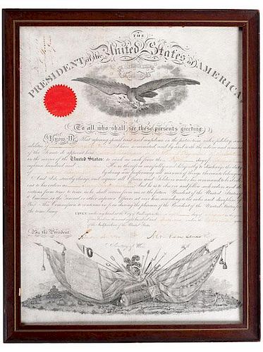 Abraham Lincoln Presidential Signed Appointment for Avery B. Cain, Second Lieutenant, August 1861 