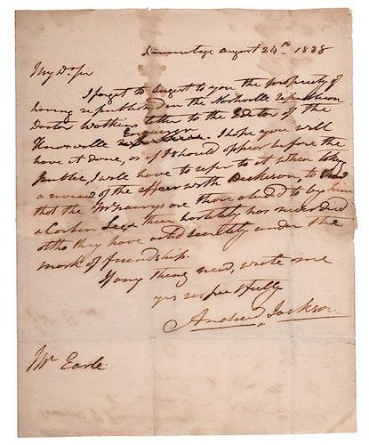 Andrew Jackson ALS, 1828 