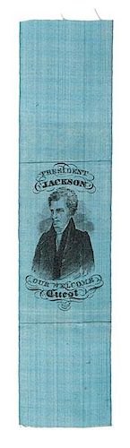 Rare Andrew Jackson "Our Welcome Guest" Ribbon 