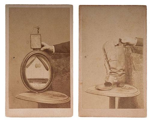 Abraham Lincoln Assassination, CDVs of Lincoln's Personal Effects & John Wilkes Booth's Boot 