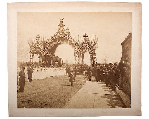 Abraham Lincoln Funeral Procession, Chicago, Rare Large Format Albumen Photograph 