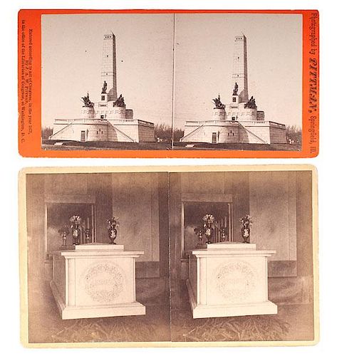 Abraham Lincoln, Stereoviews of the Springfield Tomb and Sarcophagus 