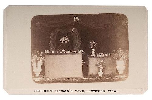Abraham Lincoln Funeral, Springfield, CDV Showing Interior of the President's Tomb, by Ingmire 