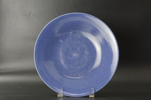 A Chinese Sky Blue Glaze Porcelain Plate