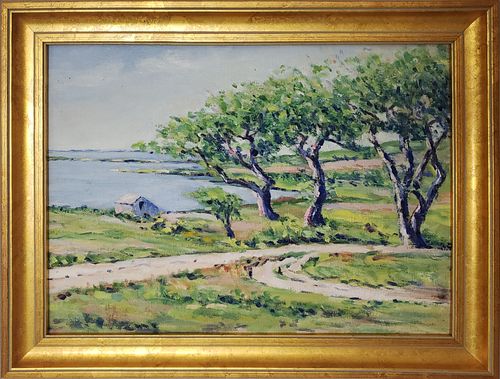 Ruth Haviland Sutton Oil On Artist Board, "Nantucket Harbor"