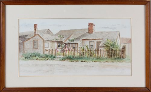 Jane Brewster Reid Watercolor on Paper, "Sconset Cottage", Nantucket