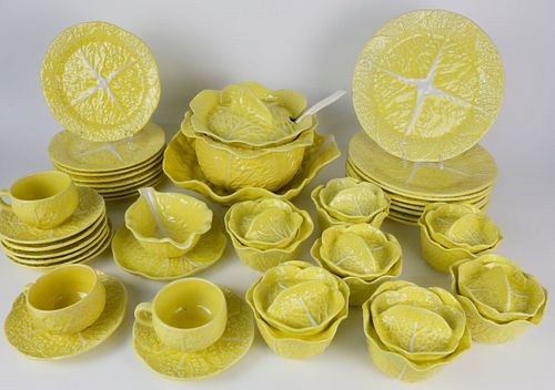 Yellow Cabbage Pattern Portuguese Dinner Service