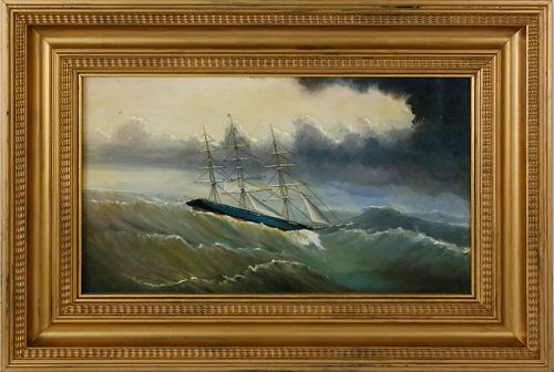 Paul Hee Oil on Mahogany Panel "Into the Storm"