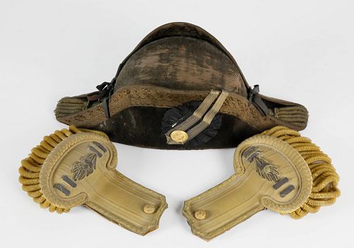 Military N. C. Barker, United States Navy Epaulets and Hat