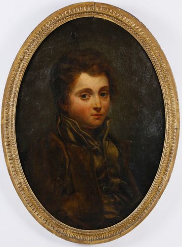 French Oil on Canvas "Portrait of a Young Man", 18th Century