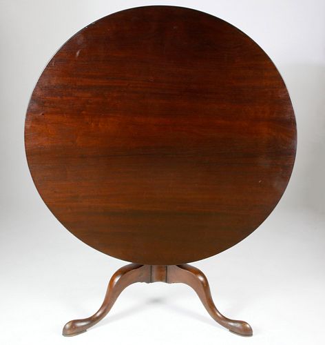 English Queen Anne Mahogany Breakfast Tilt Top Table, 18th Century