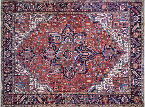 Persian Heriz Hand Knotted Oriental Carpet