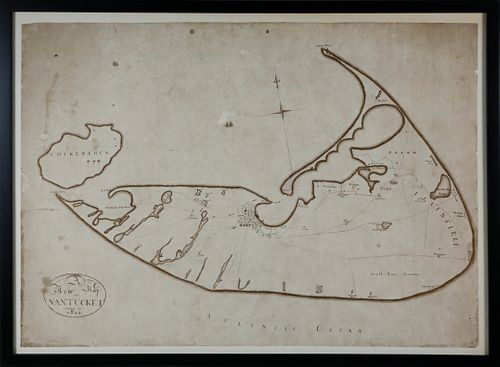 Vintage "A New Map of Nantucket" 1812 Reprint