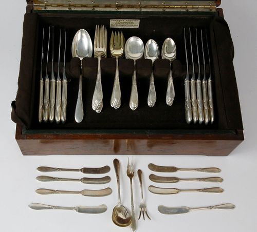 Gorham Sterling Silver Flatware Service in the "Rose Marie" Pattern