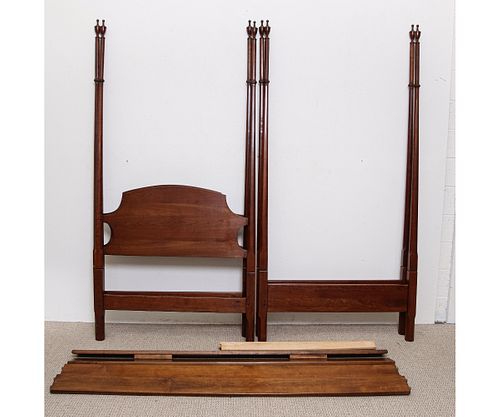 TWO SHERATON STYLE STICKLEY BEDS