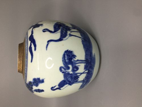 CHINESE BLUE AND WHITE GINGER JAR ,H18CM