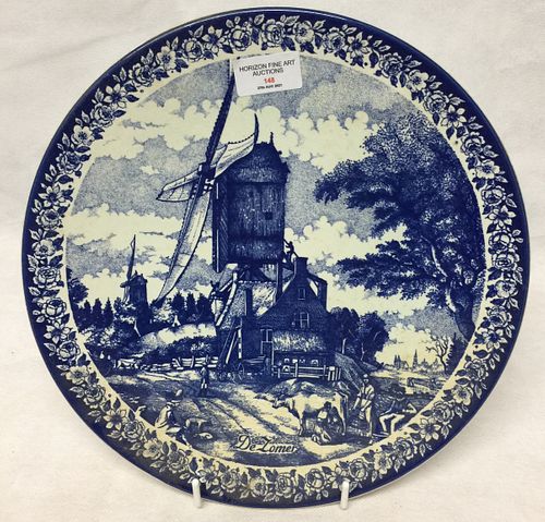 A BLUE AND WHITE DELFT PLATE HOLLAND,D 30CM