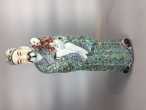 LARGE CHINESE FAMILLE ROSE FIGURES ,H45CM