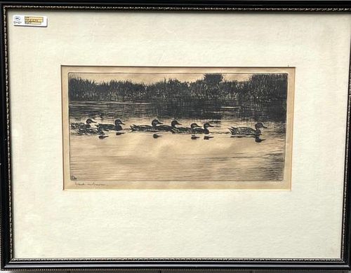 Etching "The Procession" by Benson