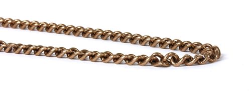 A 9ct gold curb link necklace,