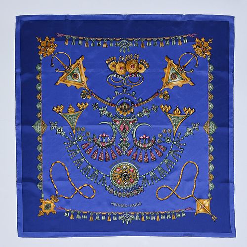 Hermes "Parures des Sables" 90 cm silk scarf