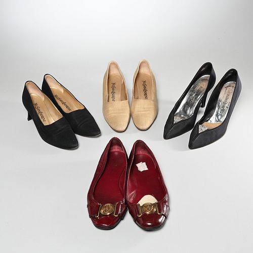 Group (4) of women's designer shoes (YSL, Gucci)