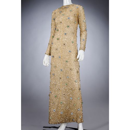 Lanvin Paris couture vintage beaded gown