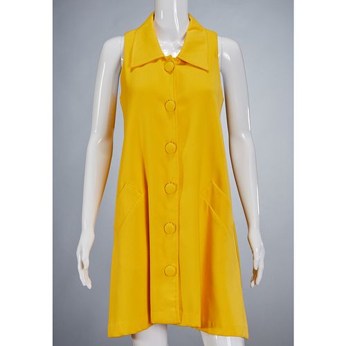 Henri Bendel yellow pique shift dress