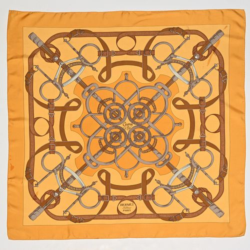Hermes "Eperon d'Or" 90 cm silk scarf