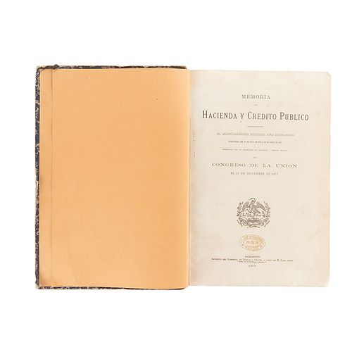 Matías Romero. Memoria de Hacienda y Crédito Público. Presentada por el Secretario de HCP al Congreso. México: 1877.