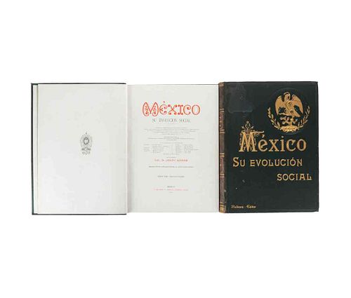 Sierra, Justo (Director). México, su Evolución Social. Inventario Monumental... México, 1901-02. Tomos I (vol 2) - II. Ilustrados.Pzs:2