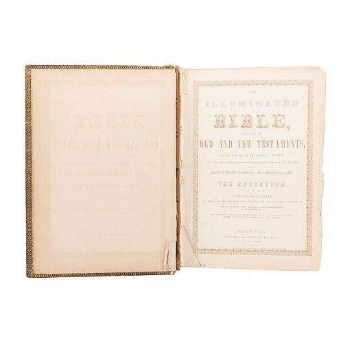 The Illuminated Bible. New York: Harper & Brothers, 1846. Profusamente ilustrado, pastas decoradas.