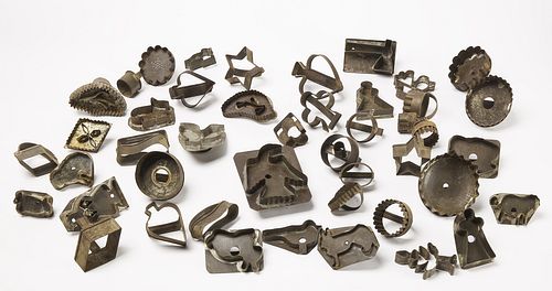 Collection of 41 Early Tin Cookie Cutters