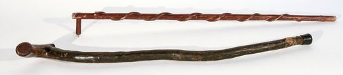 Two Carved Folk Art Canes