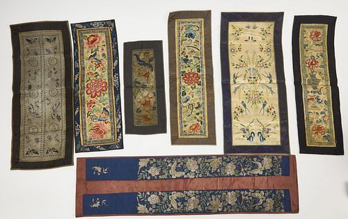 7 Chinese Embroidered Panels