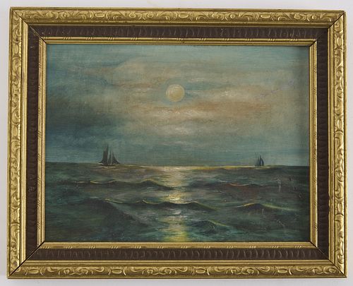 Moonlight Painting with Boats